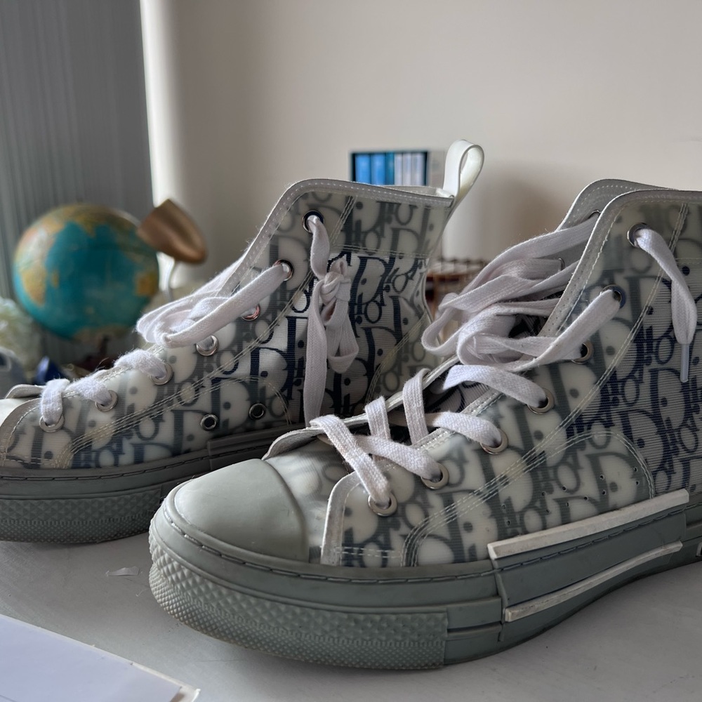 Dior sneakers high top women’s white/grey/navy